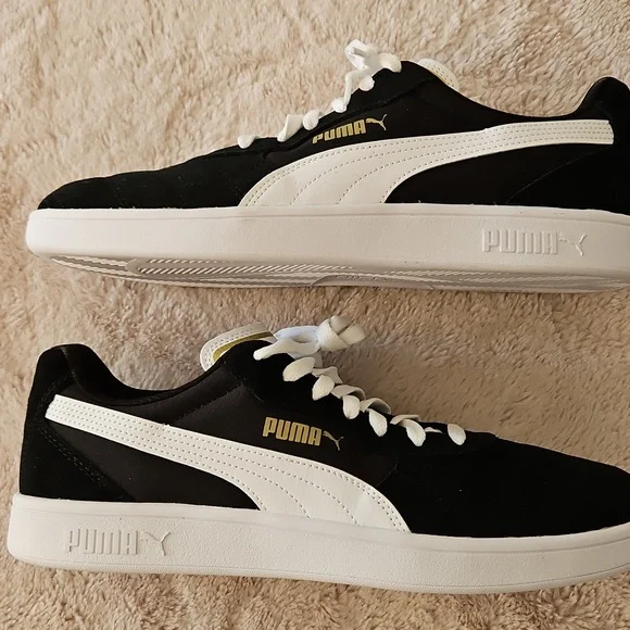 BN Puma Men's Black and White Suede and Synthetic Sneakers. Size 11 - Picture 2 of 6
